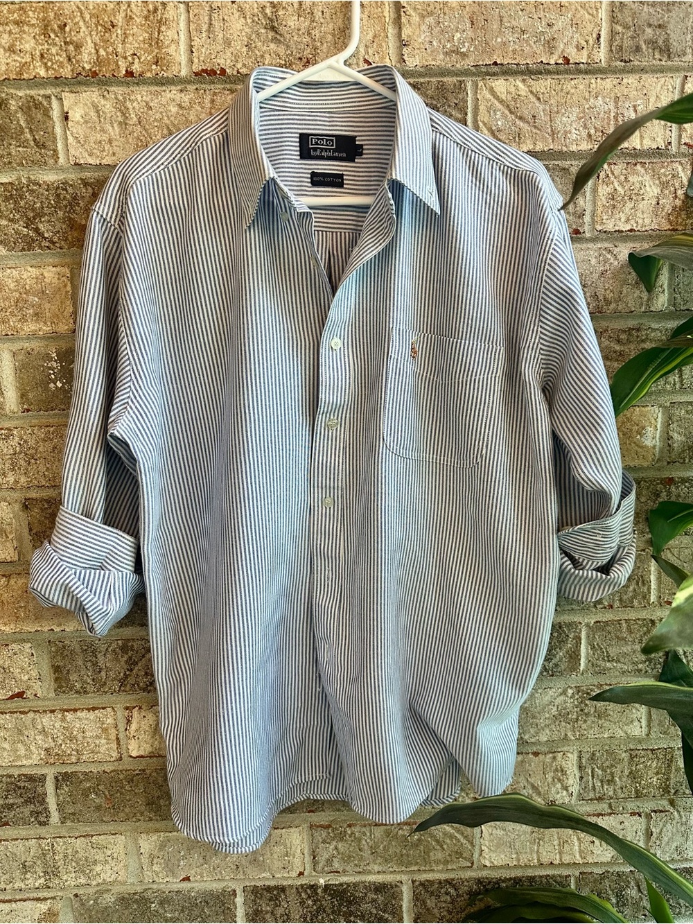Polo by Ralph Lauren Pinstripe Cotton Button-Down Shirt 100% Cotton